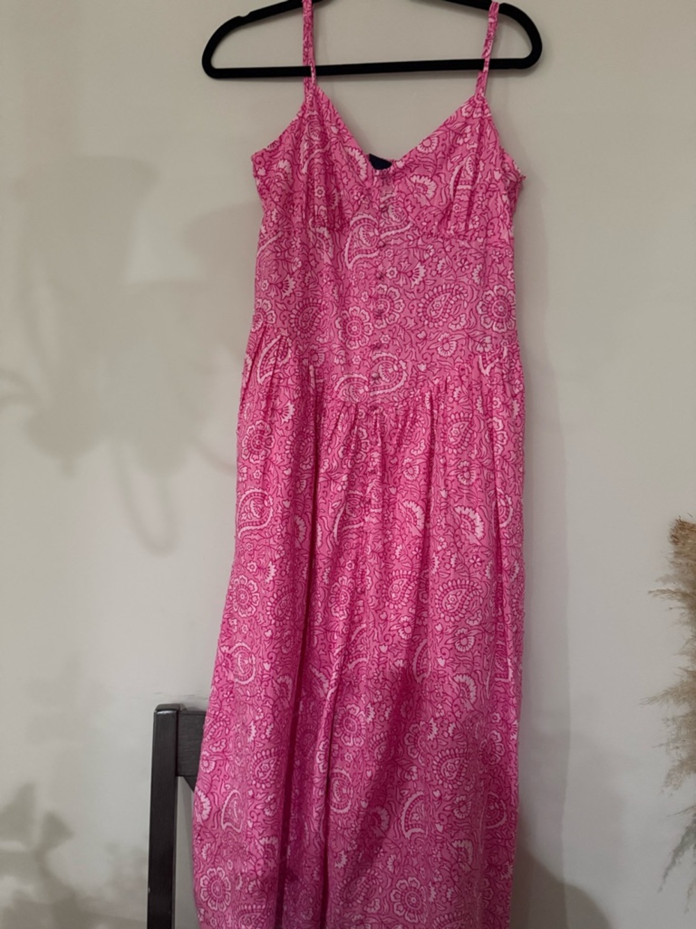 Roller Rabbit Pink Paisley Spaghetti-Strap Maxi Dress